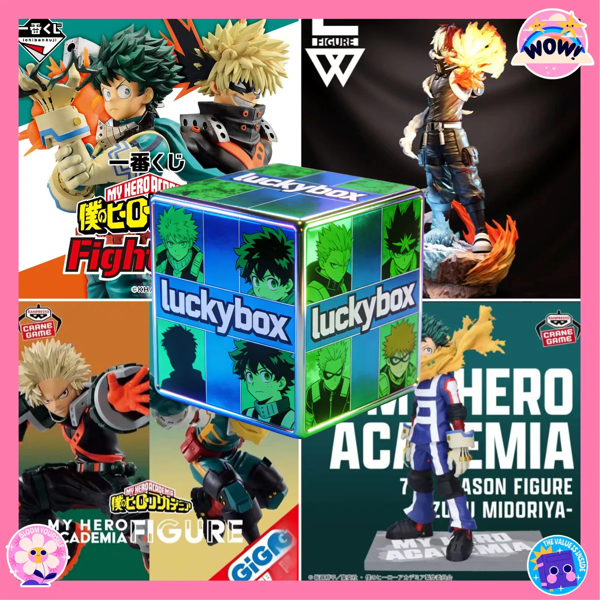 Caja Sorpresa de Figuras de Personajes de My Hero Academia – Regalo Coleccionable Misterioso con Deku y Héroes Profesionales Populares
