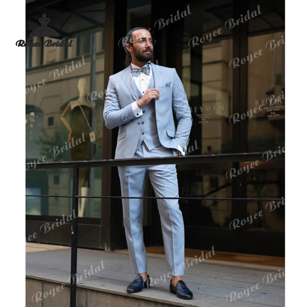 3ピース無地メンズウェディングスーツ2026シングルブレストカジュアルビジネスウェディングパーティーセットコスチュームオムマリアージュ