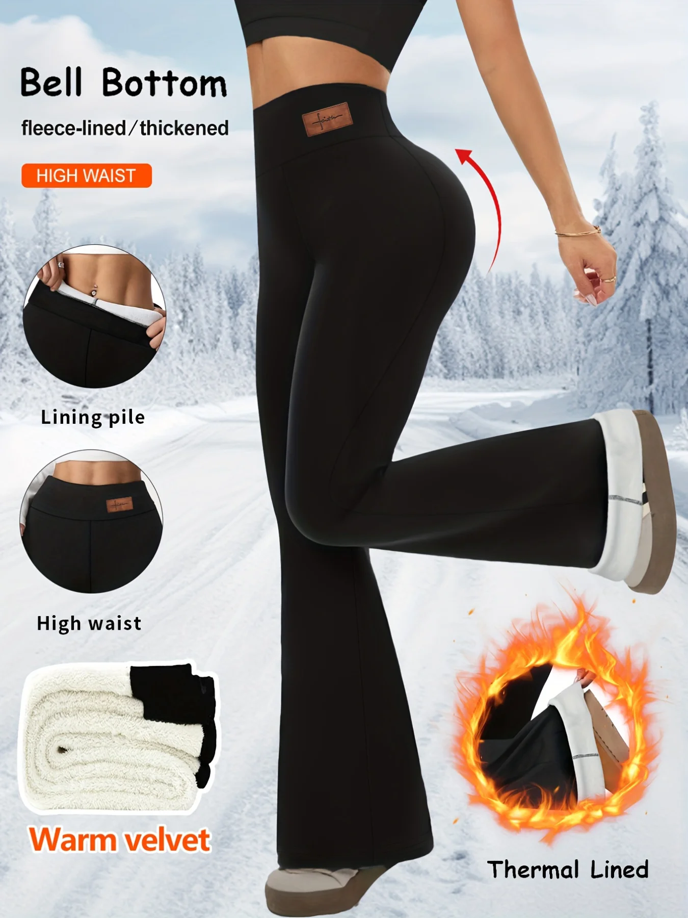 

Зимние женские теплые леггинсы, утолщенные флисом, ветрозащитные и морозостойкие, модный новый стиль 2025 года.