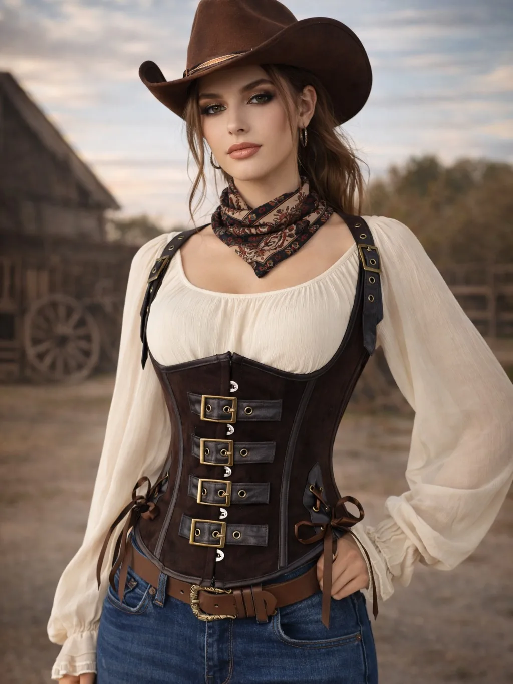 Cloudy.Lee Steam Punk Style Collarbone Waist Clip Pirate Theme Cowboy Corset Top Unisex Fashion Accessory