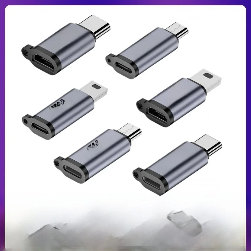 Adaptateur Mini USB Type C en aluminium, Micro USB USB-C OTG, transfert de données, convertisseur de charge pour appareil photo, téléphone, tablette, ordinateur portable, disque U