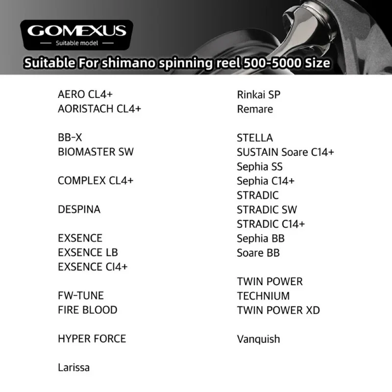 Rolka Gomexus-Line do Shimano Stella, Twin Power, Stradic Vanford, Vanquish Soare Exsence, Spinning Fishing, Gładkie akcesorium