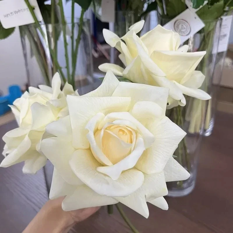 10Pc Hydraterende Rose Real Touch Kunstbloemen Bruiloft Decor Bloemstuk Bruidsboeket Home Party Event Decor Rose - afbeelding 2