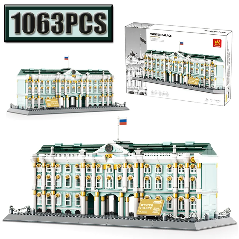 MOC 1063PCS Saint Petersburg Winter Palace City Street View Architecture Building Blocks DIY Creative Models Puzzle Toys Gift