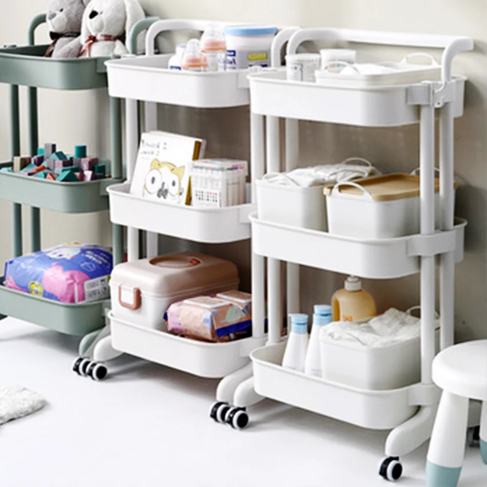 Movable trolley rack floor-standing multi-layer movable bedroom living room kitchen room storage rack dormitory rack rack