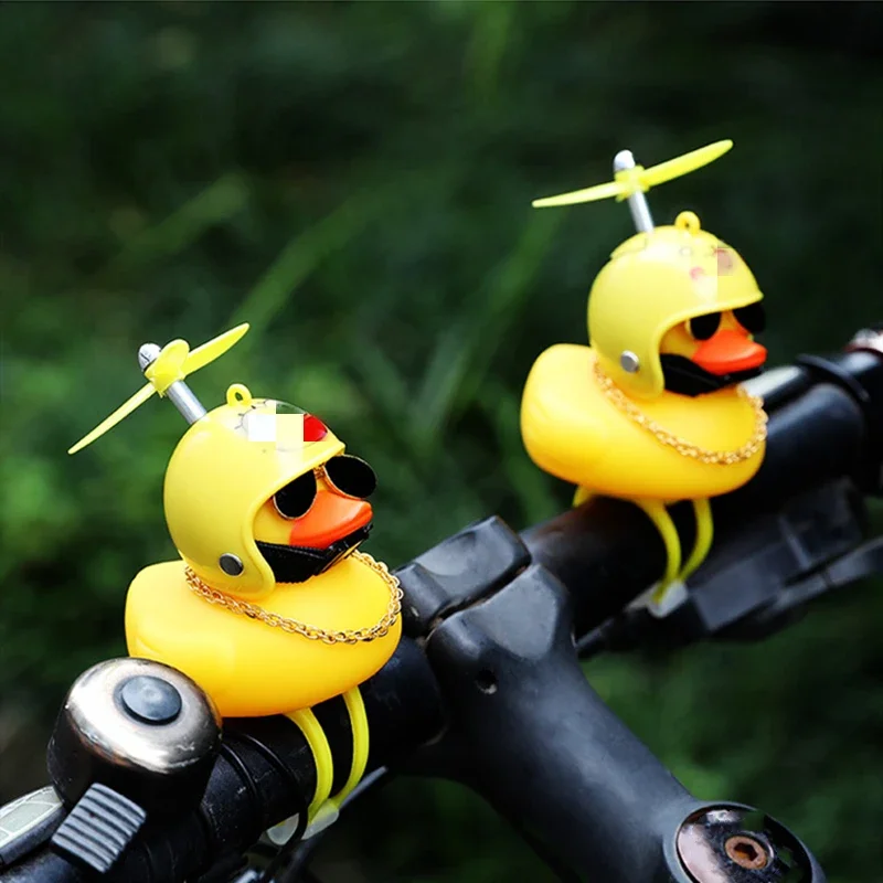AliExpress Bicycle Small Yellow Bike Duck Bicycle Bell Yellow Airscrew Helmet Duck Ducky Bike Wind Motorcycle