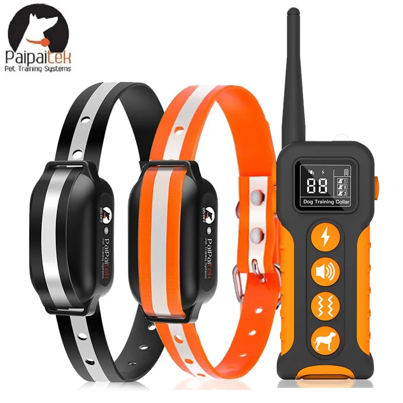 Electric Dog Training Collar, Pet Remote Control Dog Collar With 9 Different Sounds, Rechargeable Waterproof Anti Barking Device