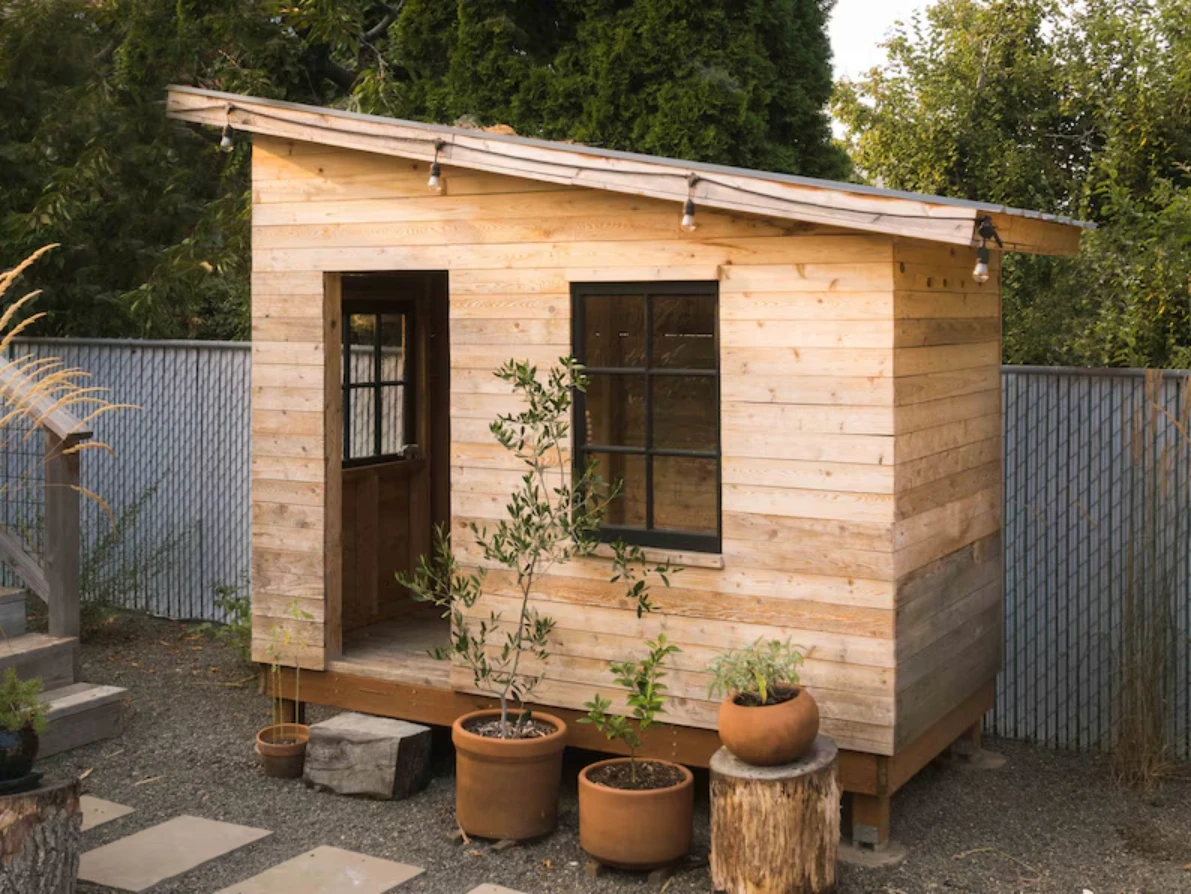 Modern Playhouse Plans (Printed Booklet) 4x8 Lean-To Design | DIY Kids Backyard Fort Blueprints | Outdoor Wood House Guide