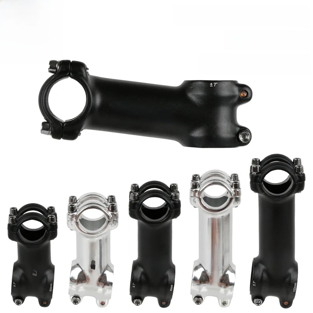 AliExpress NONE UNO Bike Stem Ultralight 7 Degree 28.6 25.4MM 60-130MM MTB Road Stem Bike for Fork Mountain MTB Bicycle Kalloy Black Sliver