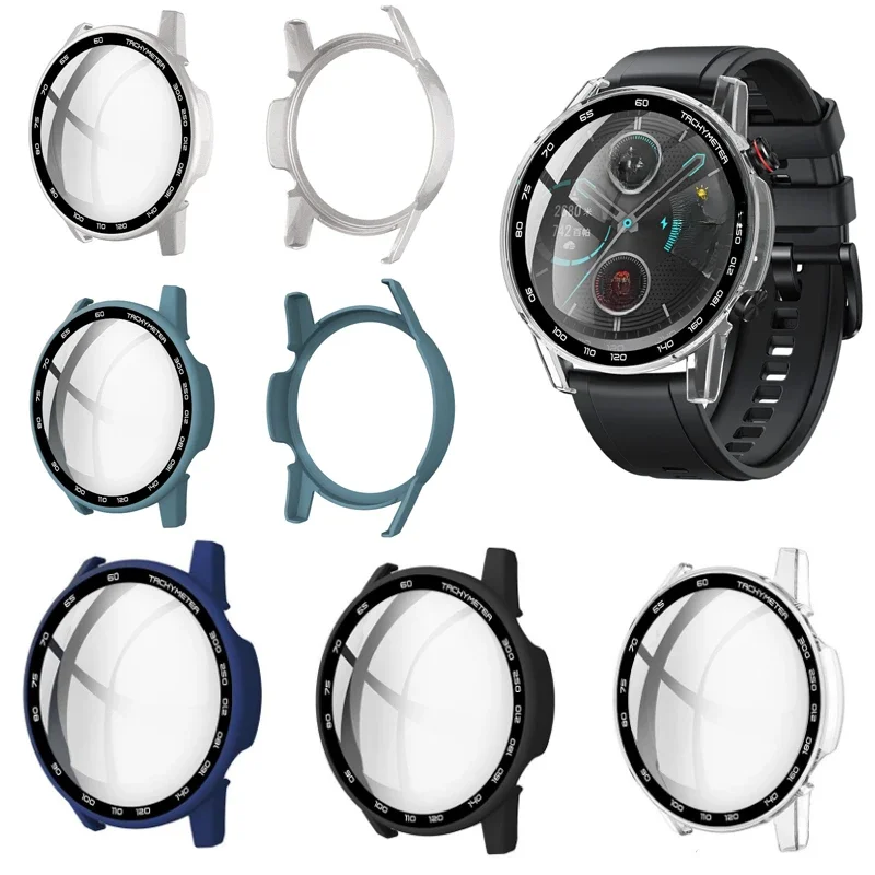 Étui de protection d'écran en verre à bord dur, cadre de coque pour Huawei Honor Magic Watch 2 46MM Magic2, accessoires de protection pare-chocs