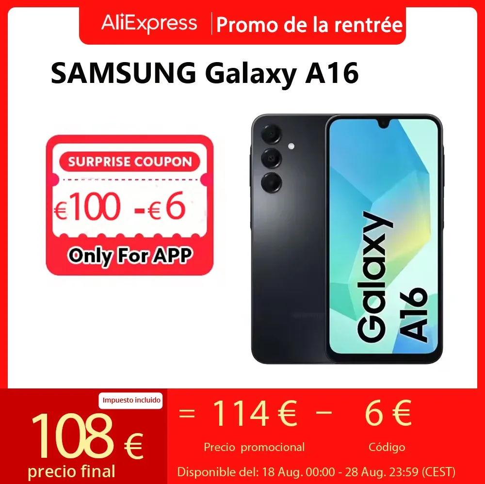 2025NEW Samsung Galaxy A16 4G Smartphone Android 4GB 128GB MTK 6.7 90Hz Super AMOLED Display 50MP fotocamera 5000 mAh batteria NFC