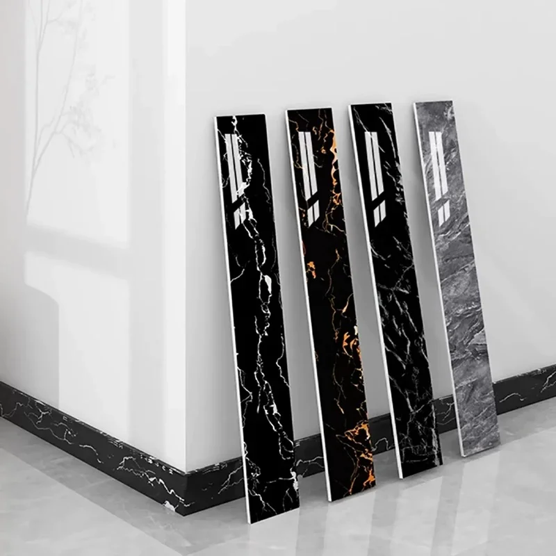 Plinthe auto-adhésive à motifs en marbre, 5 pièces, imperméable et résistante à l'humidité, parois latérales des escaliers, revêtement mural, lignes de pieds