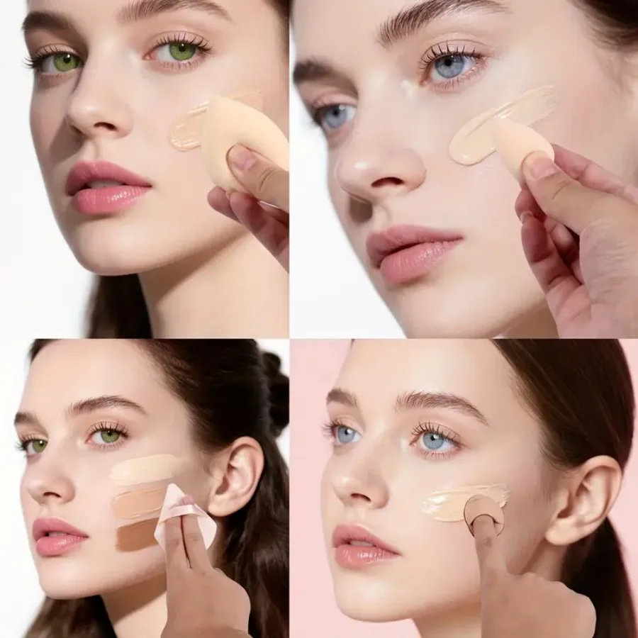 1 ensemble d'œufs de beauté, conception compacte, adapté à un usage quotidien des débutants, utilisé pour la crème pour le visage et le correcteur de poudre, Etc.