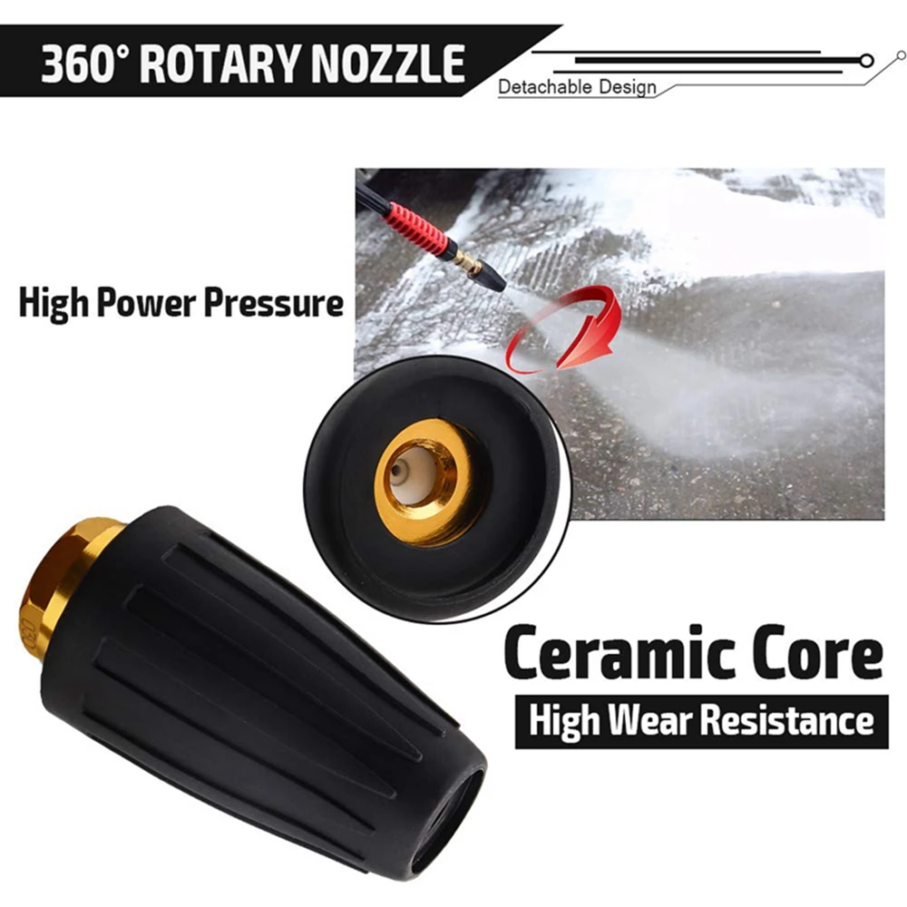 Imagem -04 - Bocal Turbo Giratório de Lavadora de Pressão Quick Connect Plug Núcleo Cerâmico 360 ° Bocal para Limpar Concreto de Tijolo
