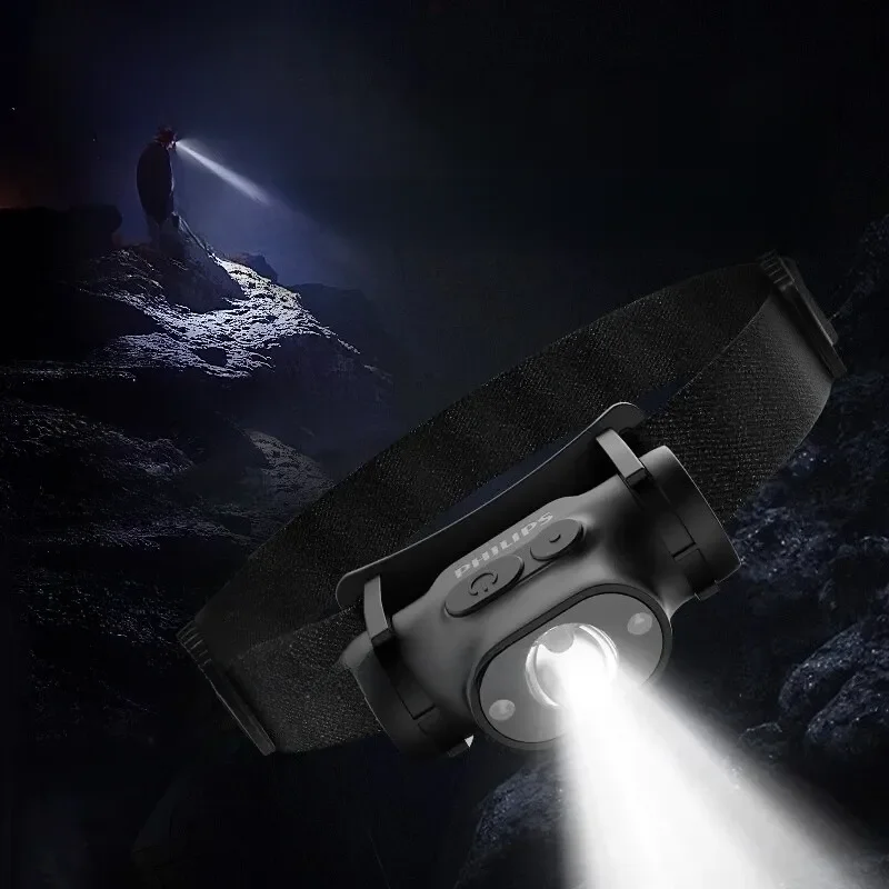 Philips-Lampe de poche LED aste de type C, lampe de sauna, lanterne de pêche, capteur de tête, éclairage extérieur, camping