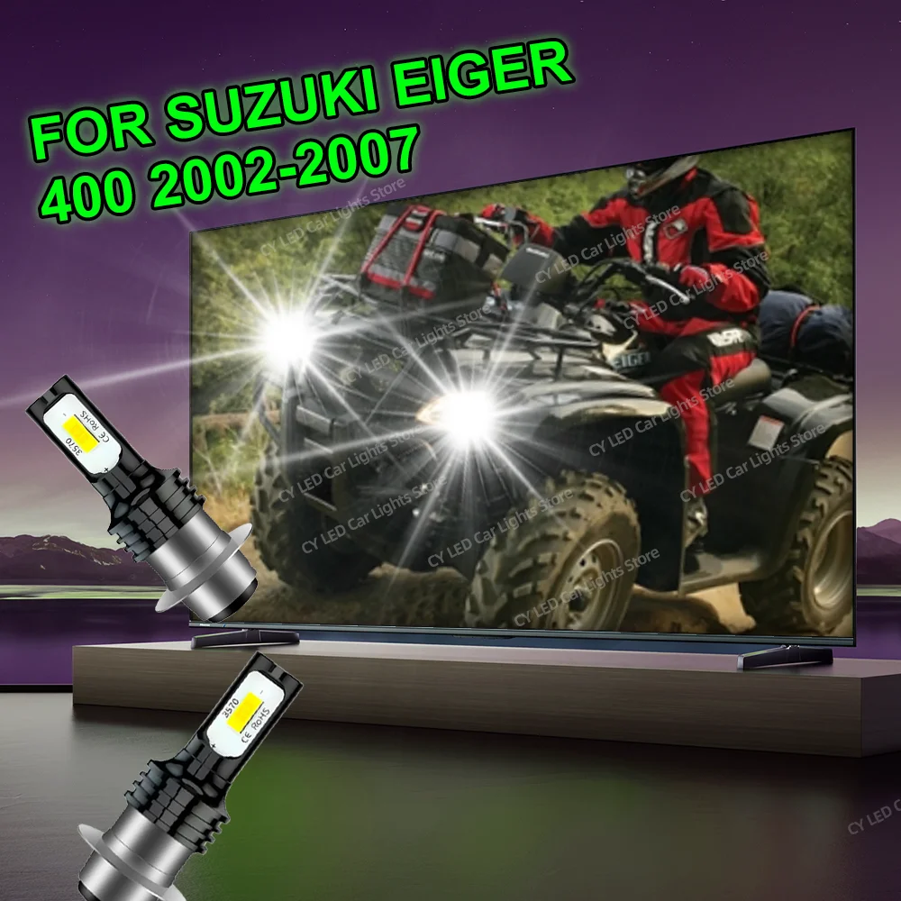 

2pcs Led Light Motorcycle Headlight Canbus Bulb 80W For Suzuki Eiger 400 2002 2003 2004 2005 2006 2007 Plug and Play