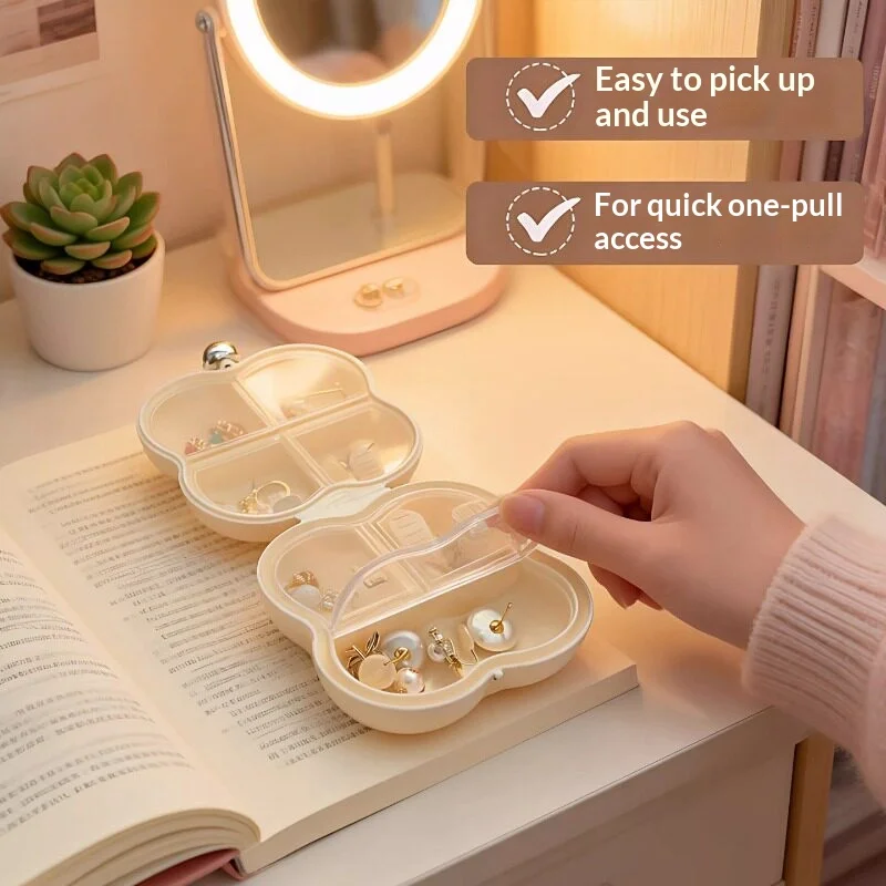 2/3PCS Portable Mini Travel Jewelry Case Divided Compartment Jewelry Organizer Box for Earrings Rings Necklaces Trinket Storage