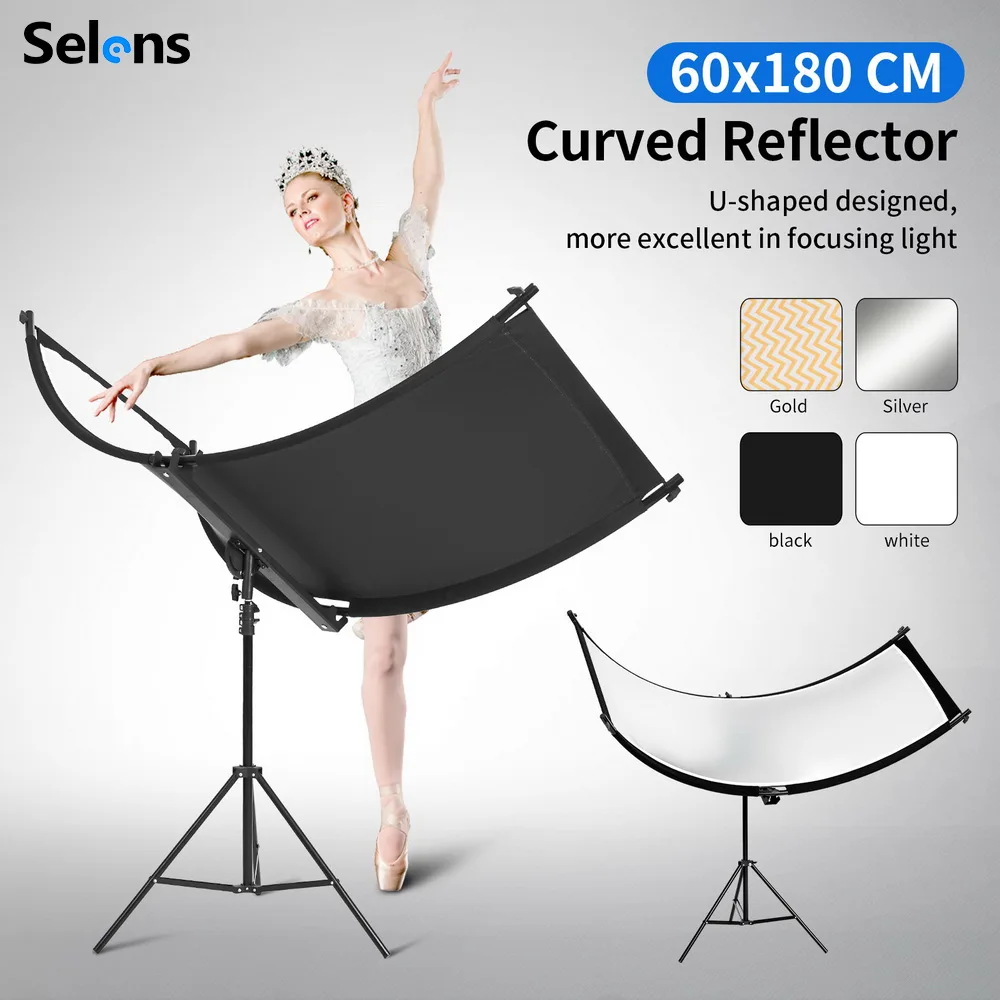 Selens U-Type Reflector W/ Tripod Collapsible Photography Light Reflective Screen For Photo Studio Kits Photography Accessories