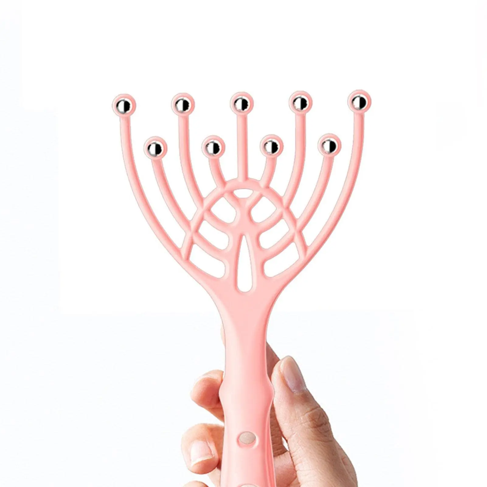 Massaggiatore testa rosa 5/9 Claws Scalp Massager Massaggio manuale a sfera d\'acciaio Strumento di rilassamento della testa portatile Trattamento di