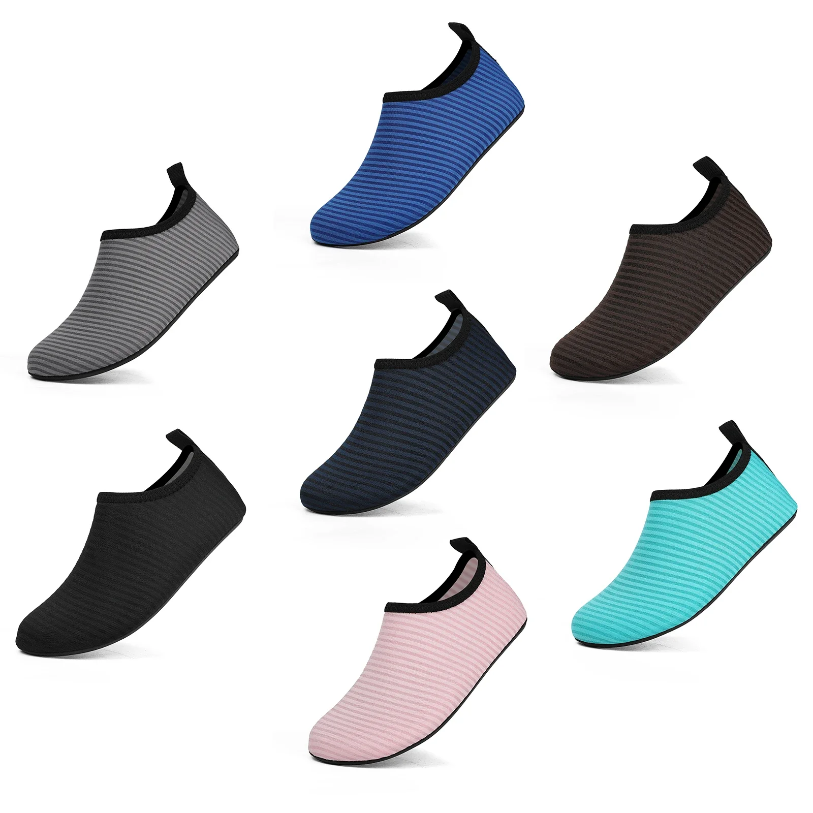 Chaussures d'eau d'été pour enfants, chaussettes d'eau, baskets pour garçons et filles, chaussures de natation, chaussettes de plage, espadrilles décontractées rayées pour tout-petits