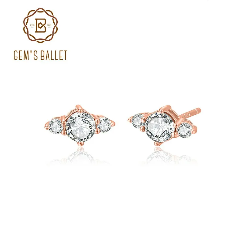 

Ювелирные изделия GEM'S BALLET с муассанитом, 4 мм, цвет D, классические серьги-гвоздики с когтями и зубцами из стерлингового серебра 925 пробы, подарок для нее