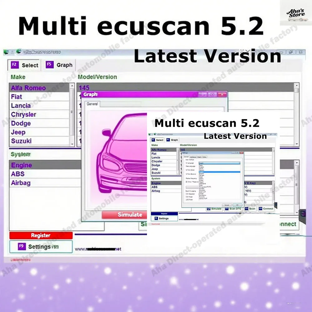 

Newest Multiecuscan 5.2 obd2 Scanner Repair Software Multiecuscan for European and American car models Car accessories Software