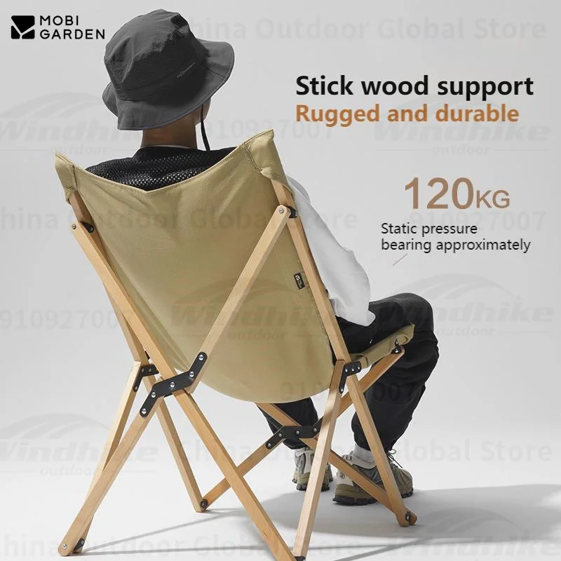 MOBI GARDEN Outdoor Folding Chair Camping Picnic Portable Outing Fishing Chair Split Seat Cover Waterproof Beach Canvas Chair