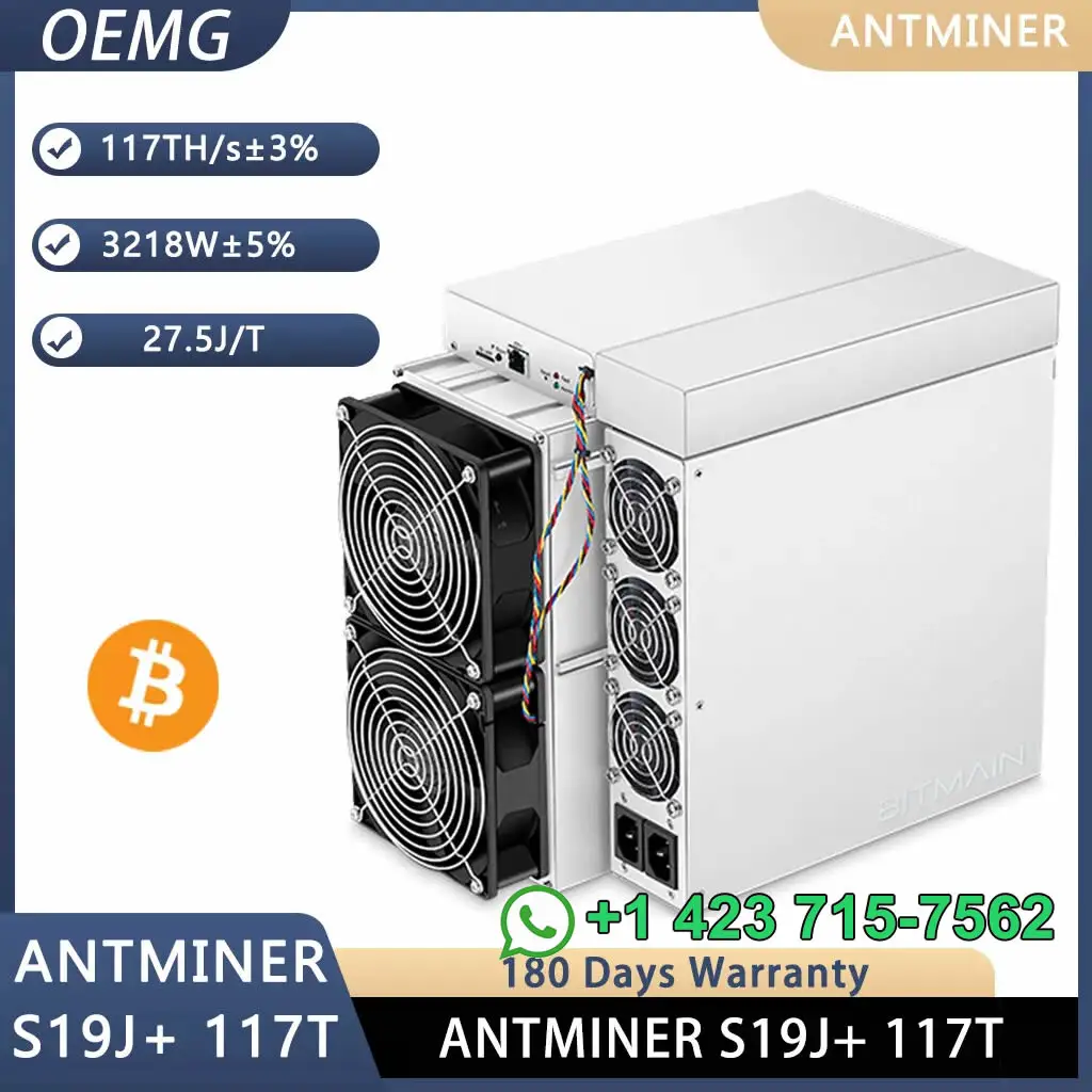 SM Buy 4 Get 2 Free Bitmain Antminer S19J Pro+ 117T 3218W Asic Miner Mining BTC 117TH 3218W