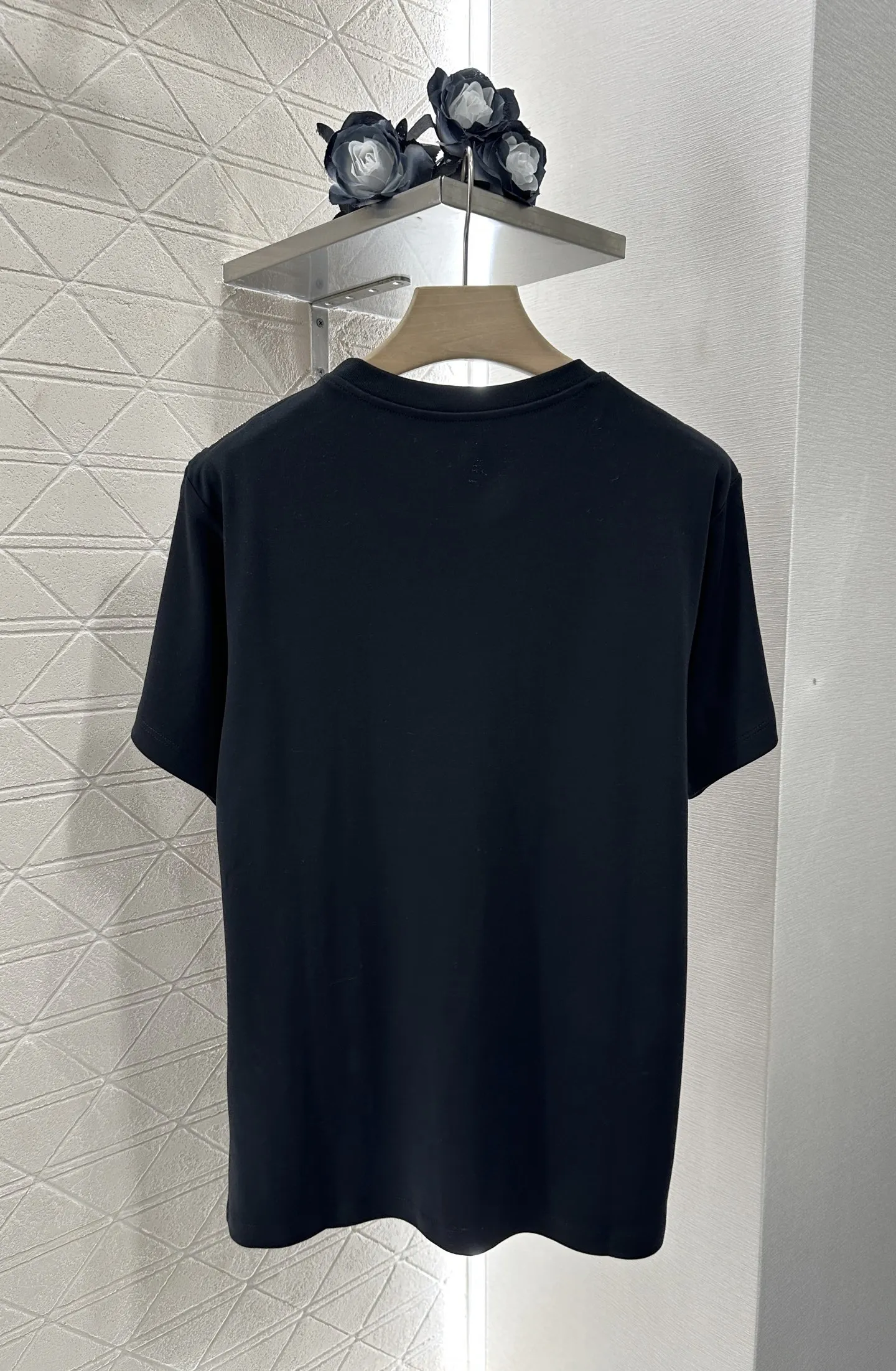 

2025 Summer New Women's Printed Chain T-shirt with Silk Light All Cotton Material Breathable Comfortable Elastic Letter WYY-101