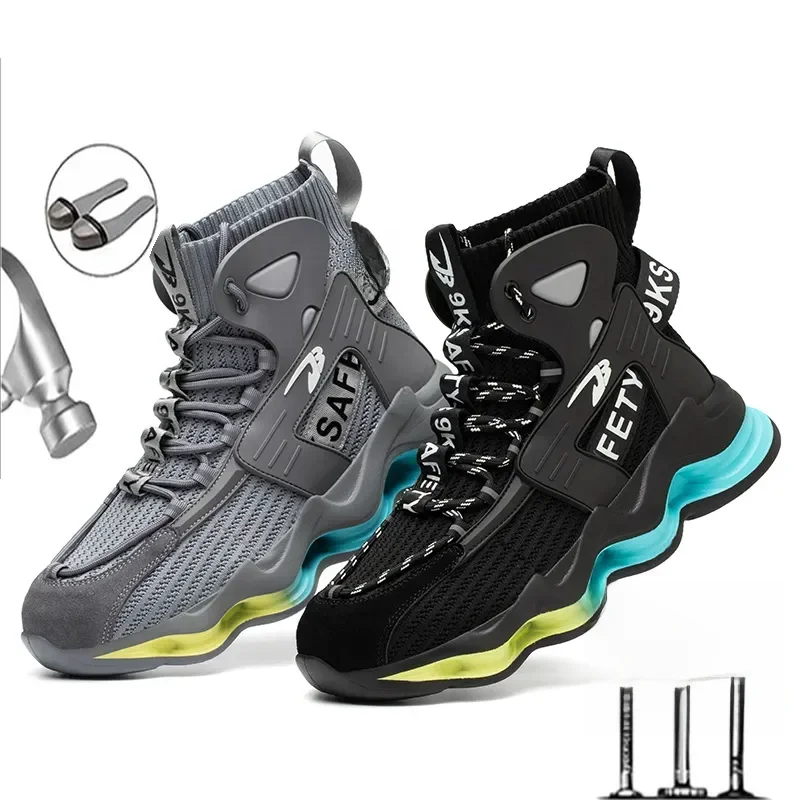Veiligheidsschoenen voor heren Anti-lek werkende sneakers Mannelijke onverwoestbare werkschoenen Stalen neus Lichtgewicht herenschoenen Veiligheidslaarzen - afbeelding 2