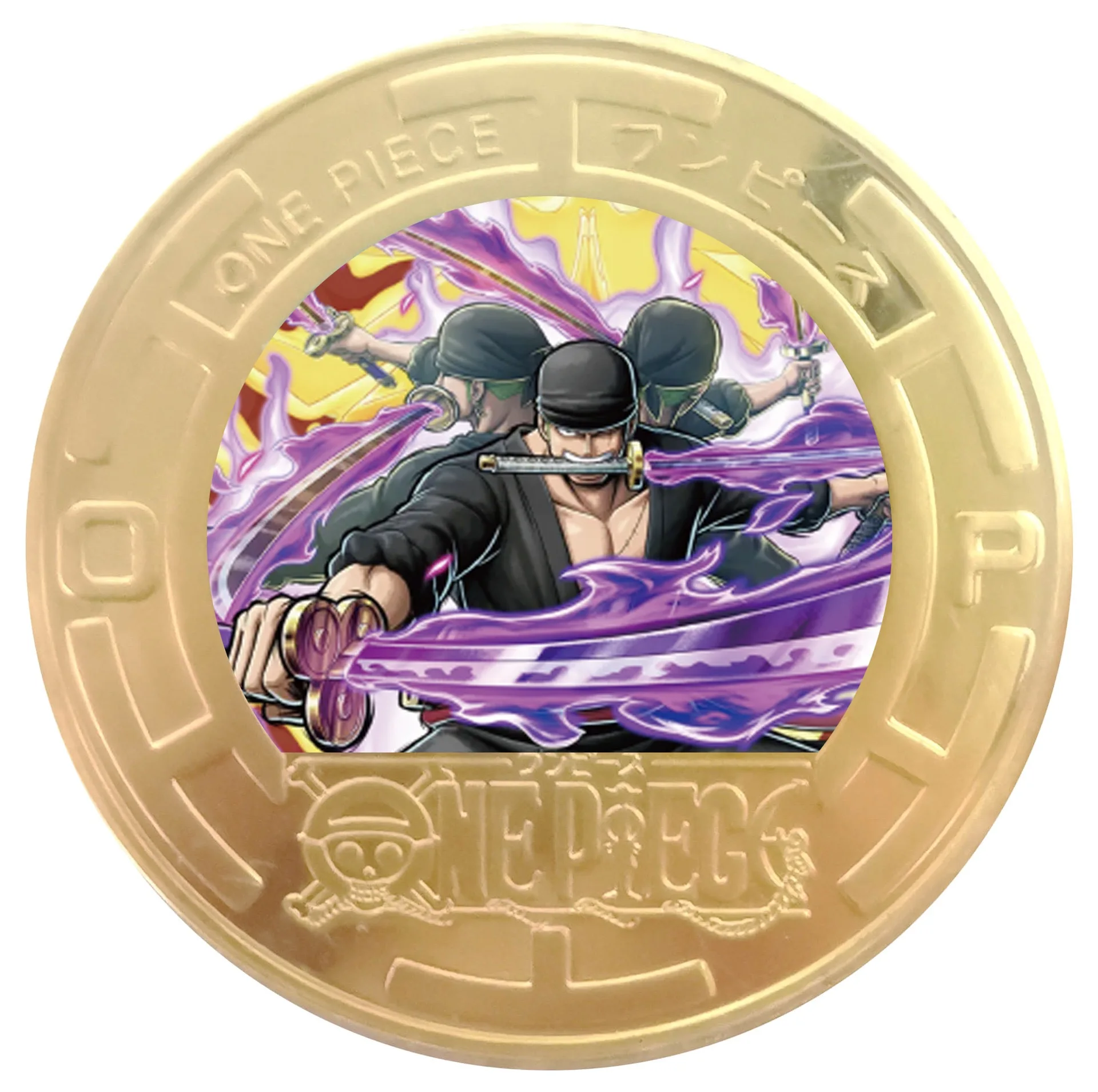 قطعة واحدة مجموعة العملات التذكارية عملة ذهبية أنيمي جمع لوفي زورو نامي يوسوب سانجي روبن فرانكي المروحية تذكارية هدية المشجعين