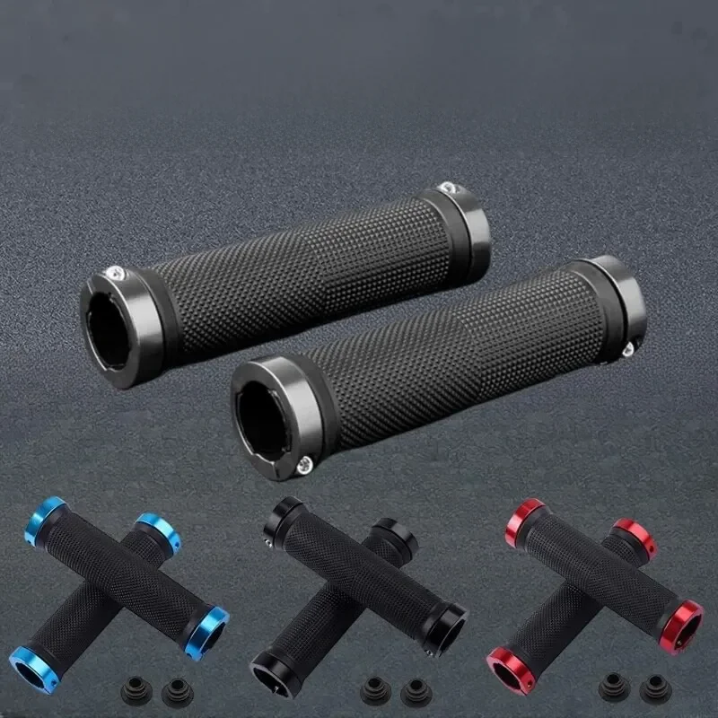 AliExpress Bicycle Rubber Grips Alloy Lock Non-Slip Rubber Bicycle Handlebar Grips Double Aluminum Lock on