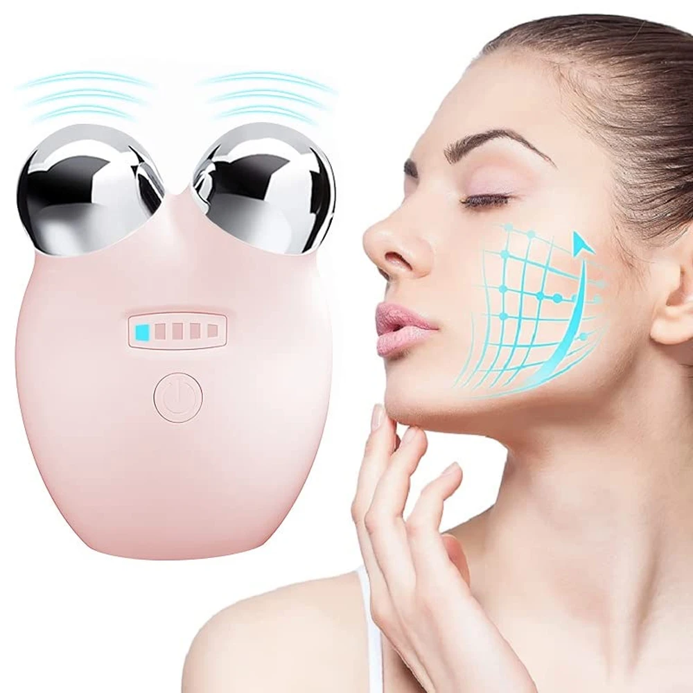 

EMS Face Roller Microcurrent Face Lift Double Chin Remover Jaw Line V Shape Facial Lifting Device For Skin Tightening Anti Aging