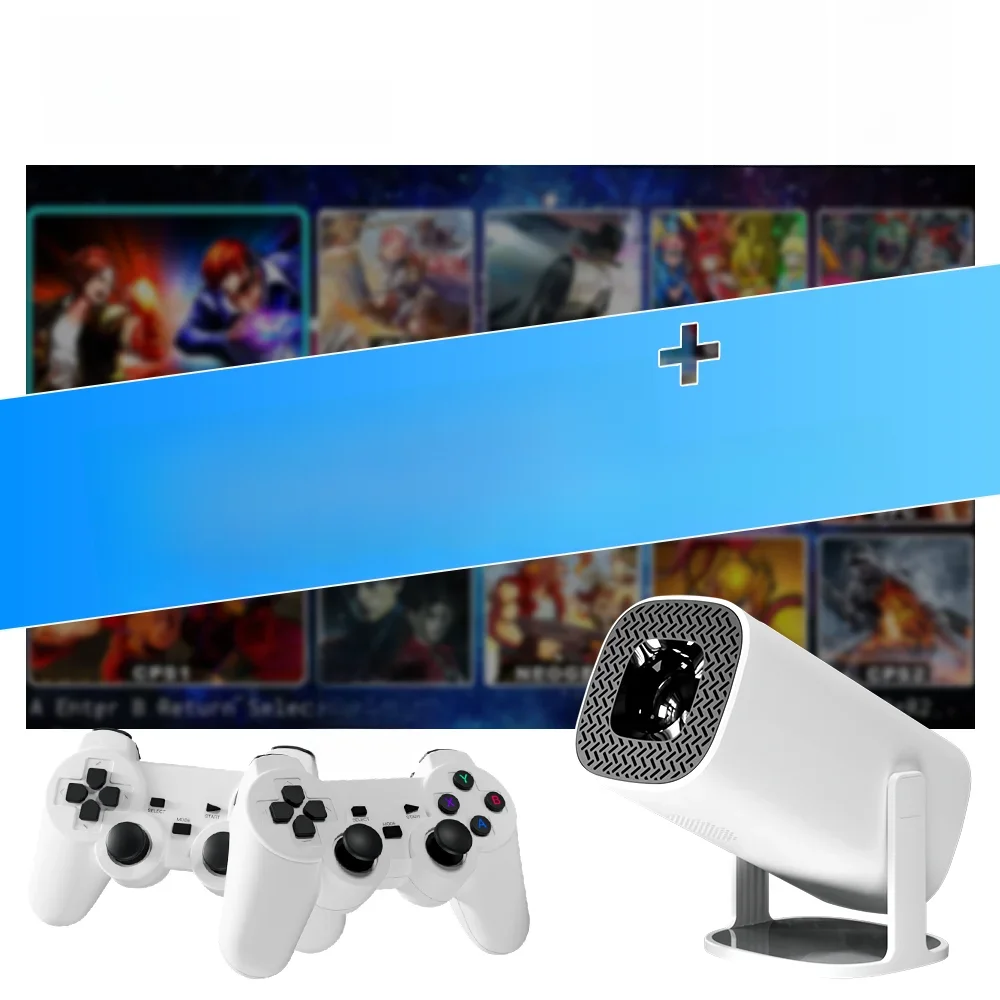 Projecteur de jeu Android 11 P30MAX 64GB carte TF contrôleur de jeu sans fil double WIFI 1280*720P projecteur Portable Home cinéma