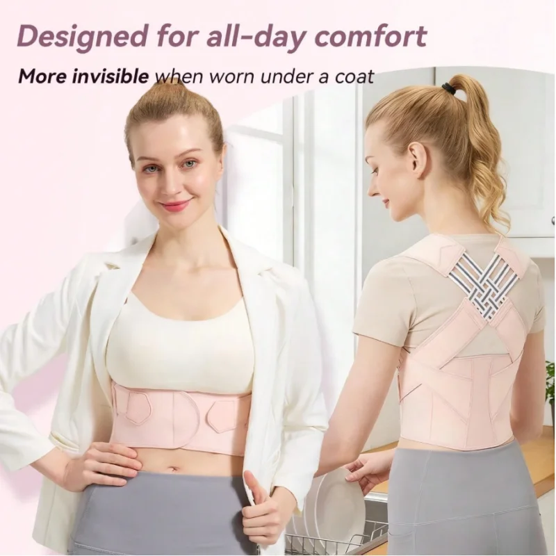 Back Posture Corrector Belt Adjustable Breathable Mesh Back Support Brace For Women Men Relieve Back Pain Orthopedic Shoulder Straightener Office Daily Posture Correction