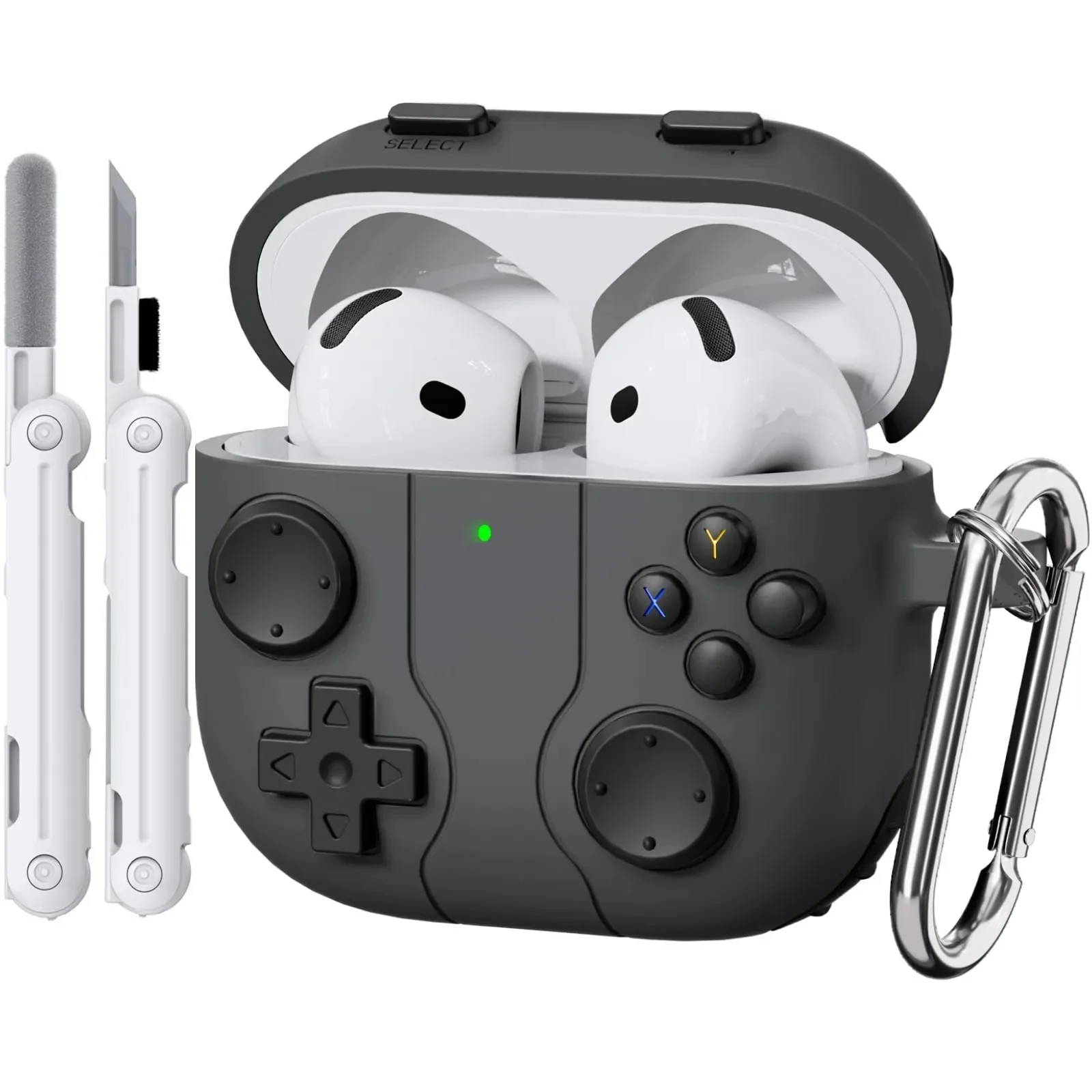 Étui de jeu classique pour Apple Airpods 4, étui en Silicone souple, housse amusante avec Kit de nettoyage pour AirPods 4, étui avec porte-clés