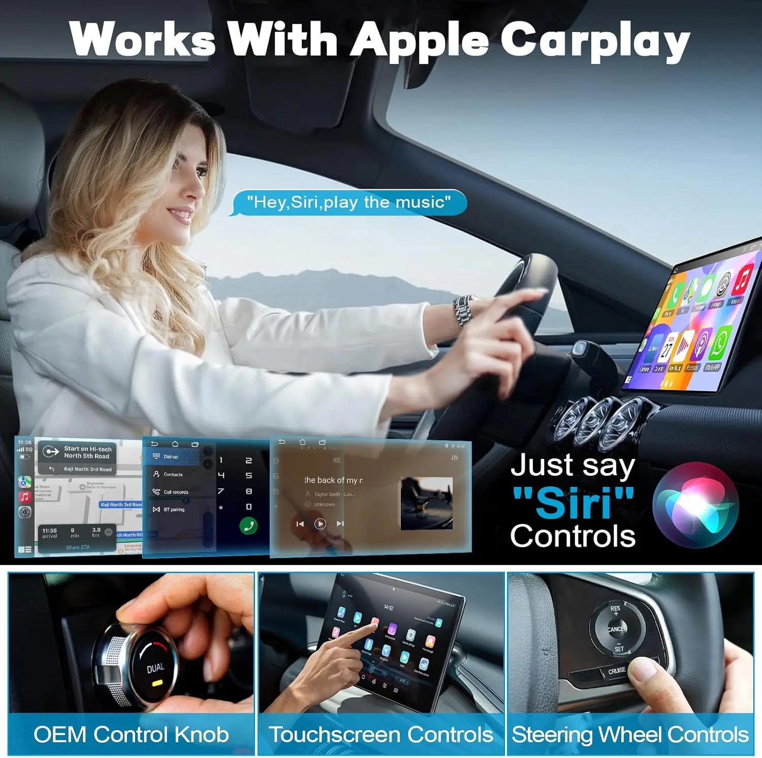 Adaptateur CarPlay sans fil pour iPhone iOS 10 +, Abrts Factory Wired to Wireless, USB Plug Play, Car Play