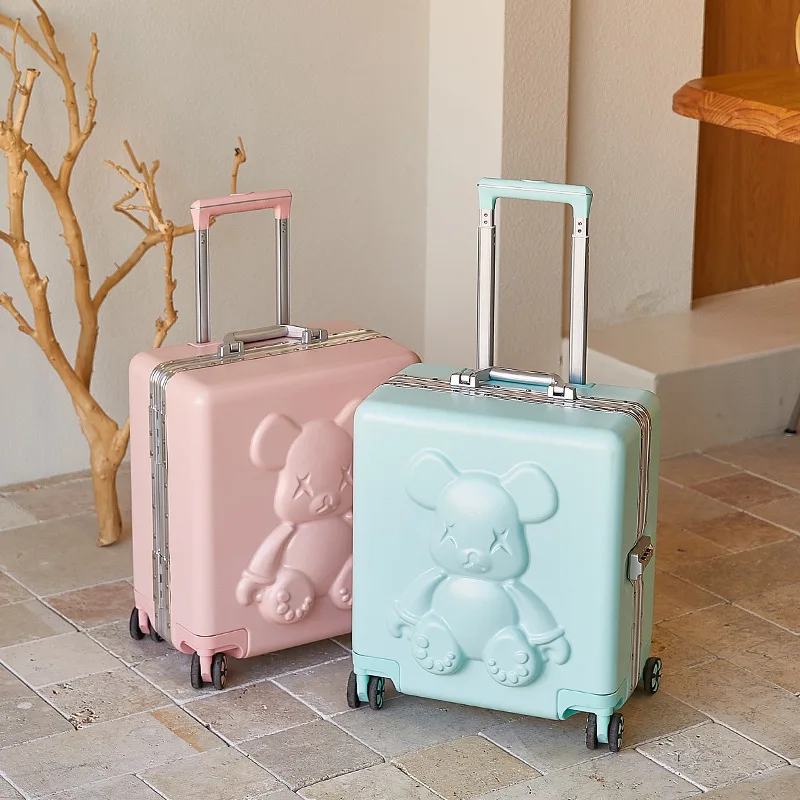 

18 Inch Carrier Aluminium Frame Girl Travel Small Cabin Suitcase With Wheels Carry On Boy Trolley Rolling Luggage Valise Voyage