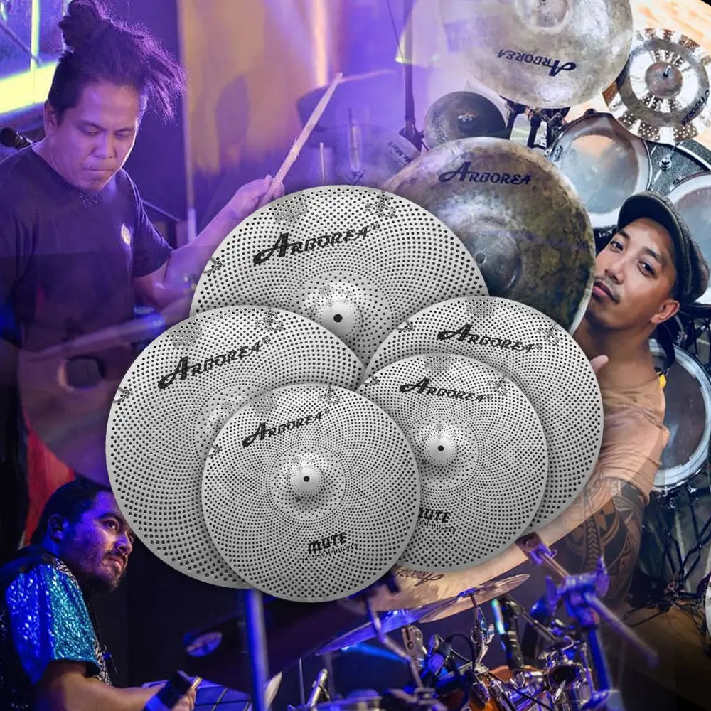 Arborea silver mirror mute cymbal, 14''HH+16''C+18''C+20''R, 100% handmade .