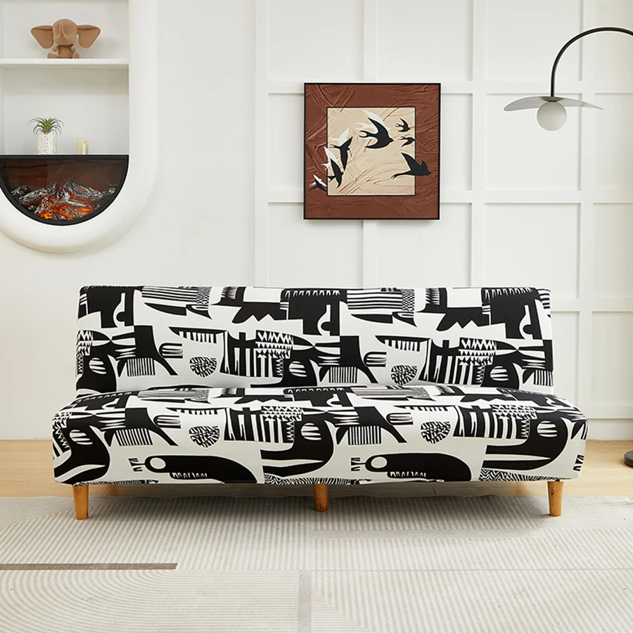 Hochwertiger, staubdichter Sofabettbezug mit bedrucktem Muster, Stretch-Futon-Schonbezug für Wohnzimmer, neuer Stil, Heimdekoration