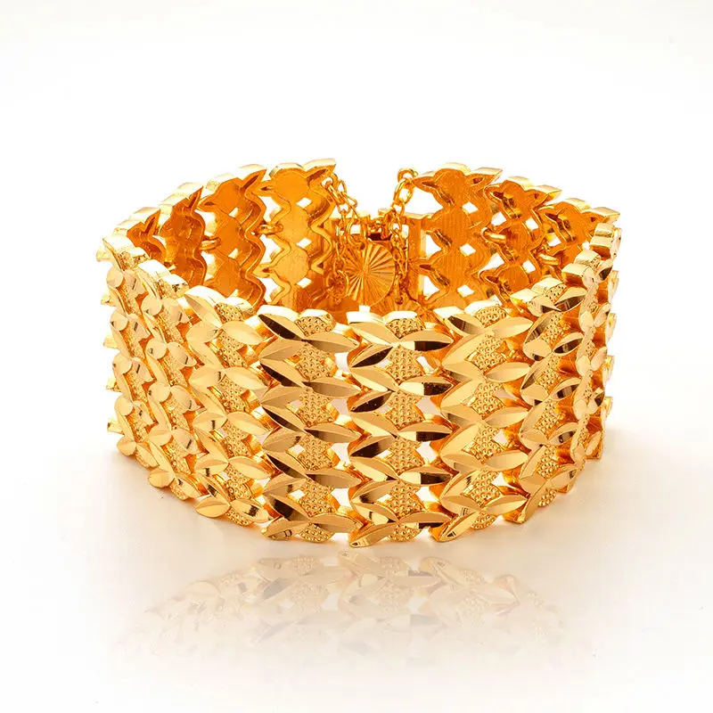 2023 Hot Sale Electro plated  24K Gold Copper Men\'s Bracelet Fashion Jewelry Gift