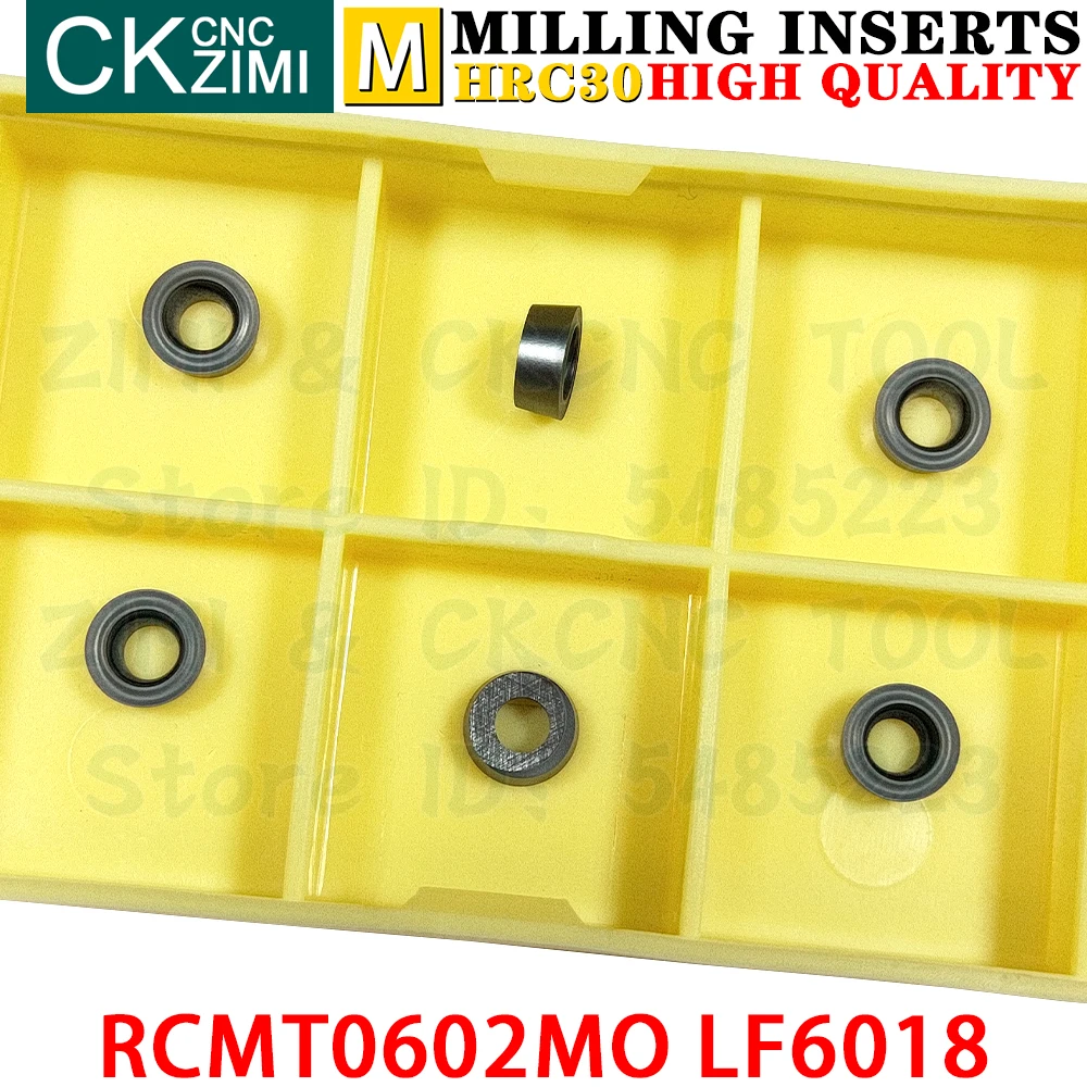 RCMT0602MO LF6018 RCMT 0602 MO LF6018 R3 เม็ดมีดคาร์ไบด์เครื่องมือเม็ดมีดกลึงภายนอกเครื่องมือตัดกลึงโลหะ RCMT0602M0 CNC เครื่องกลเครื่องมือจัดทำดัชนี