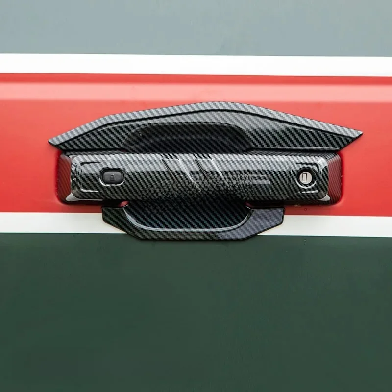 Carbon Fiber Door Handle Cover & Surrounds Stylish Set For Ford Bronco 2021 2022 2023 2024 2025 Accessories