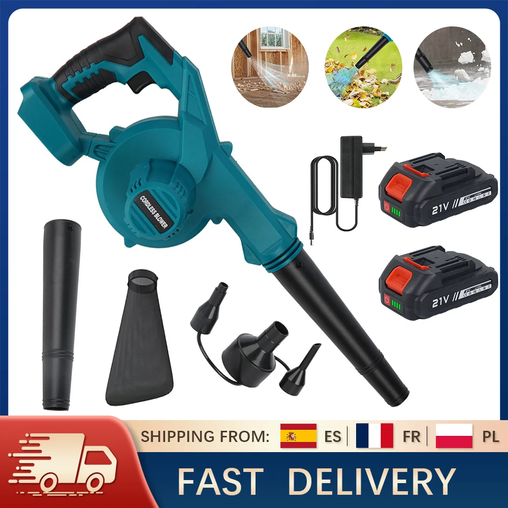 Aspirateur souffleur de feuilles sans fil 2 en 1, Compatible avec la batterie Makita 18V 160CFM, souffleur d'air électrique portatif pour le nettoyage de la poussière de la voiture et de la cour