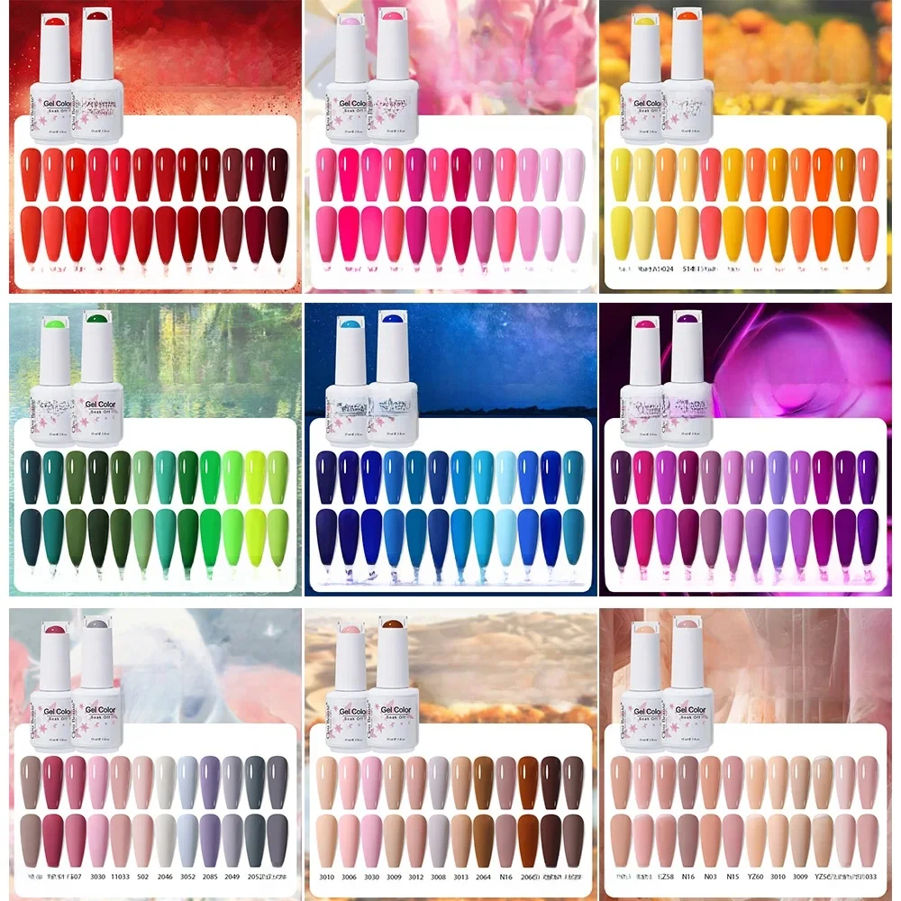 Clou Beaute 12-teiliges Gel-Nagellack Maniküre-Set Farbe 15ml Weiße Glasflasche Nagelkunst-Kit Vernis Semi-Permanent Nagelkunst-Lack