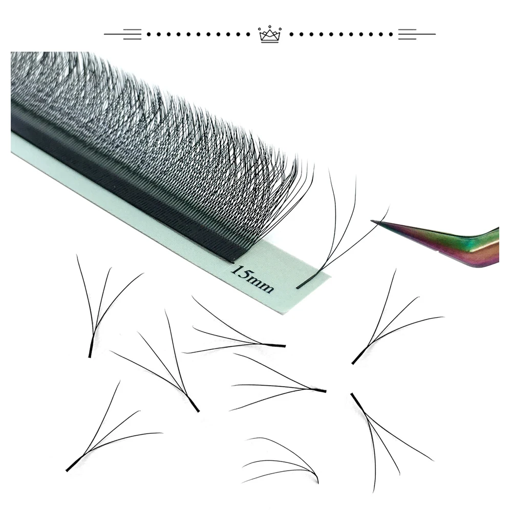 Cilios 3D W Wimpernverlängerungszubehör, 4D W Y-förmige Wimperncluster, vorgefertigte Volumenfächer, natürlicher Nerz, individuelle Bündel, Locken C/D – Detail 6