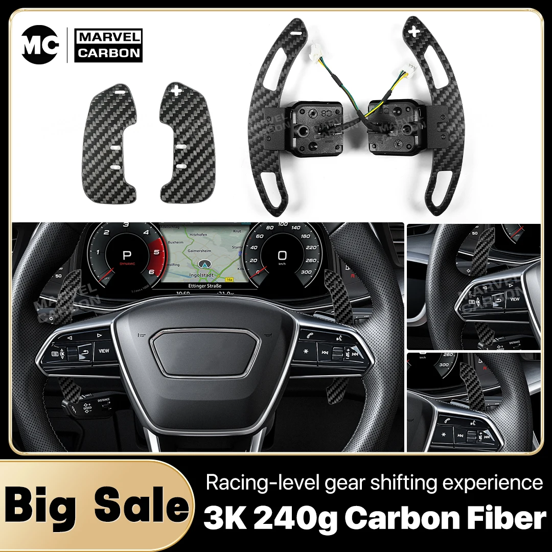 MC Carbon Fiber Magnetic Paddle Shifter For Audi C8 A1 A2 A3 A4 A5 A8 Q2 Q3 Q4 Q5 Q7 Q8 S2 S3 S4 S5 SQ5 SQ7 SQ8 RS2 RS3 RS4 RS5