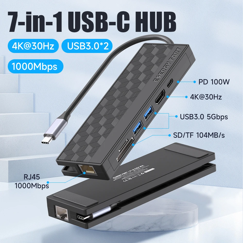 USB 3.0 USB C Hub 5Gpbs High Speed 1000Mbps Ethernet RJ45 Gigabit Type C to HDMI 4K OTG Adapter Splitter for Laptop