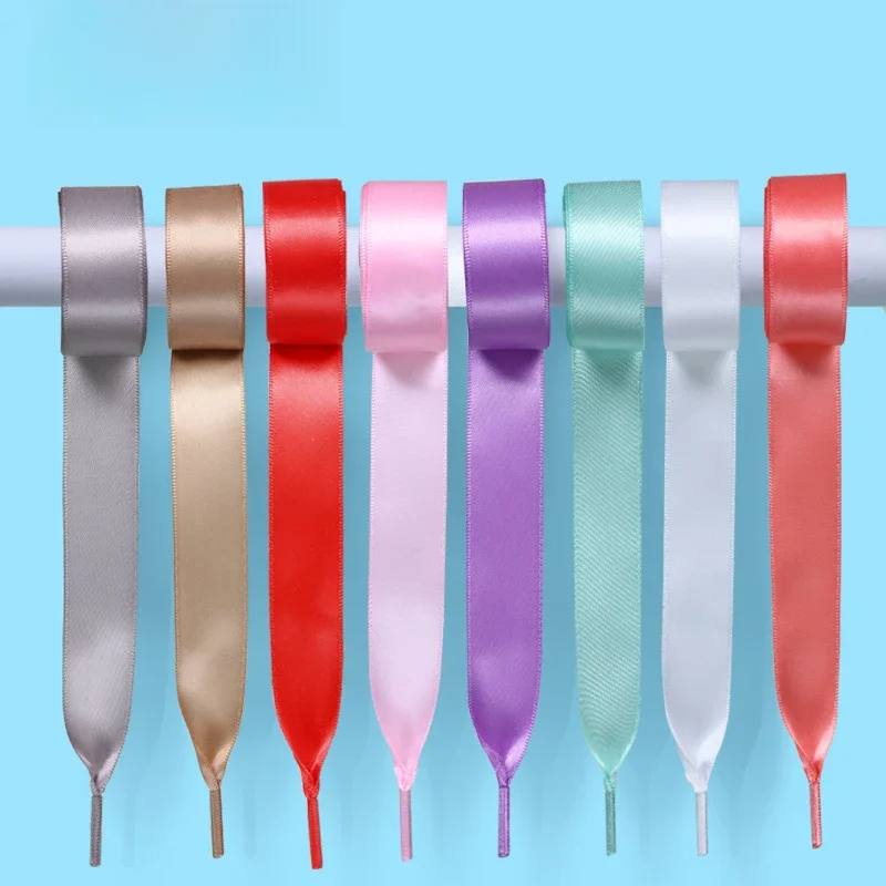 Lacets en soie Chaussures en satin pour femmes Accessoires Baskets All-match Rose avec lacets Lacets en toile 1 paire Longueur Lace 80/100/120