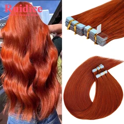 Ginger Copper Red Tape in Human Hair Extension European Remy Tape Hair Seamless Skin Weft 20pcs 50g/set 14 to 24 Factory Direct